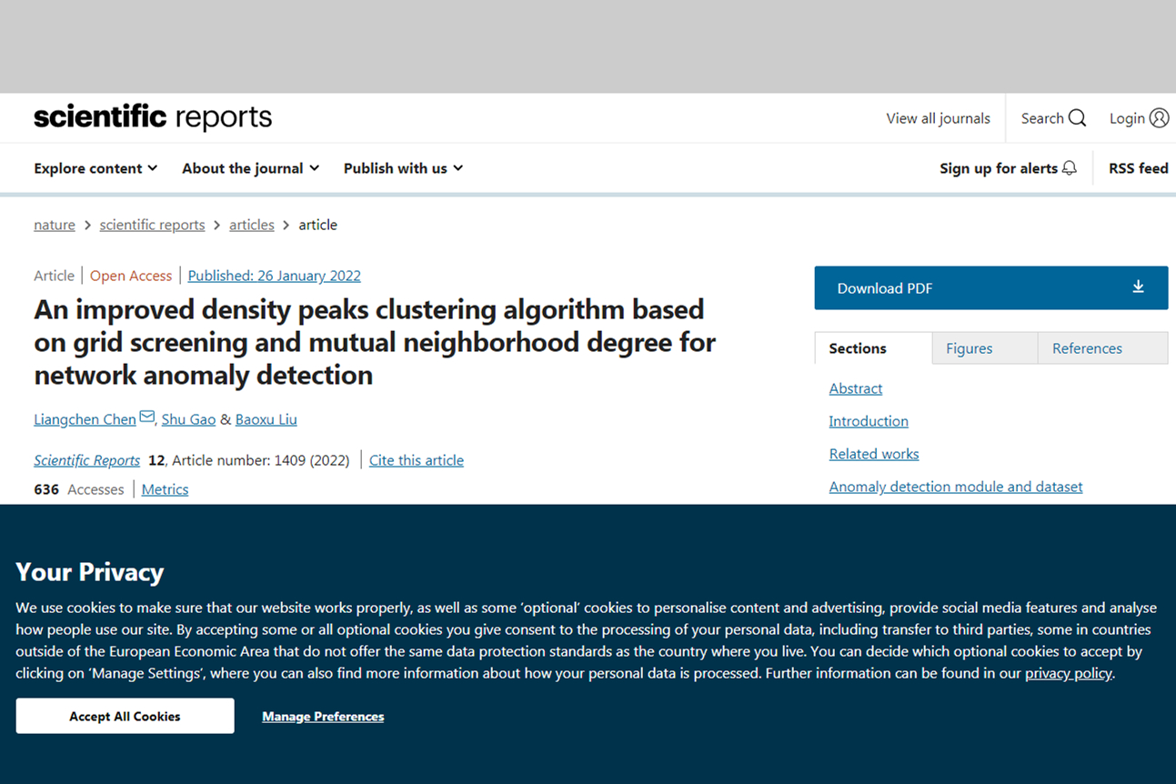 我校应用技术学院陈良臣副教授在Nature旗下期刊Scientific Reports发表研究论文