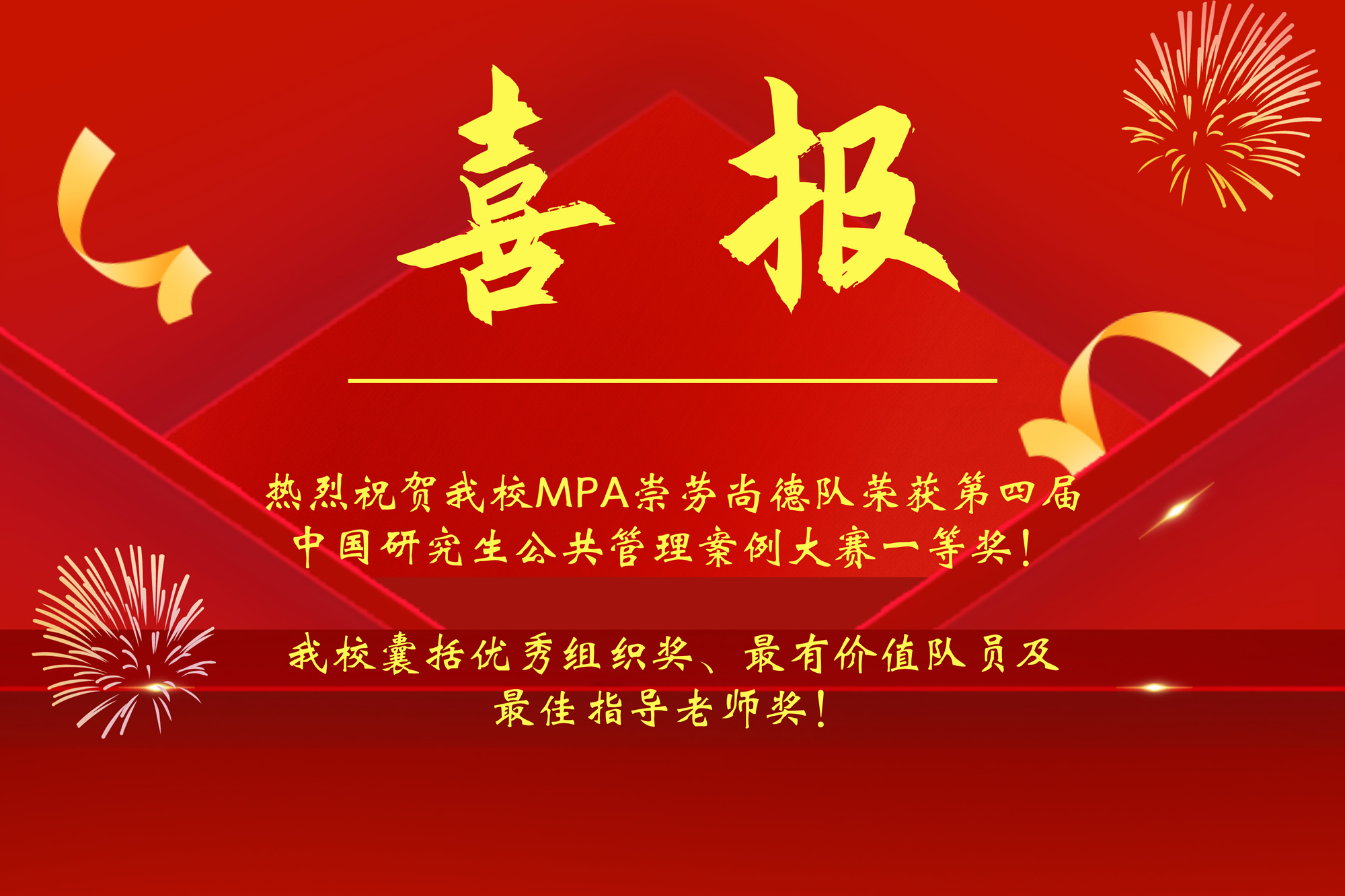我校MPA“崇劳尚德队”喜获第四届中国研究生公共管理案例大赛一等奖